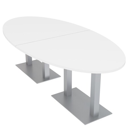 Skutchi Designs 45 in W, 96 in L, 29 in H, Engineered Wood Top, White HAR-OVL-46x93-DOU-XD09